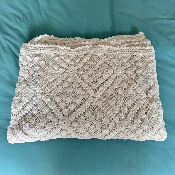 Grand dessus de lit vintage au crochet fait main