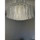 Contemporary Modern Clear Strips “Listelli” Murano Glass Burnish Flush Moun