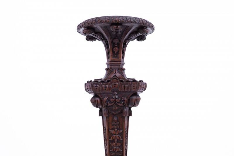 Carved pedestal, France, around 1870.