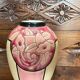 Vase Art Déco en faïence de Longwy, décor floral, 31 cm