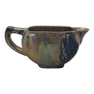 Art Deco Iridescent Jug with Lustre Drip Glaze from Rambervillers, 1920s