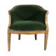 Office velvet green louis XVI bergere Chair