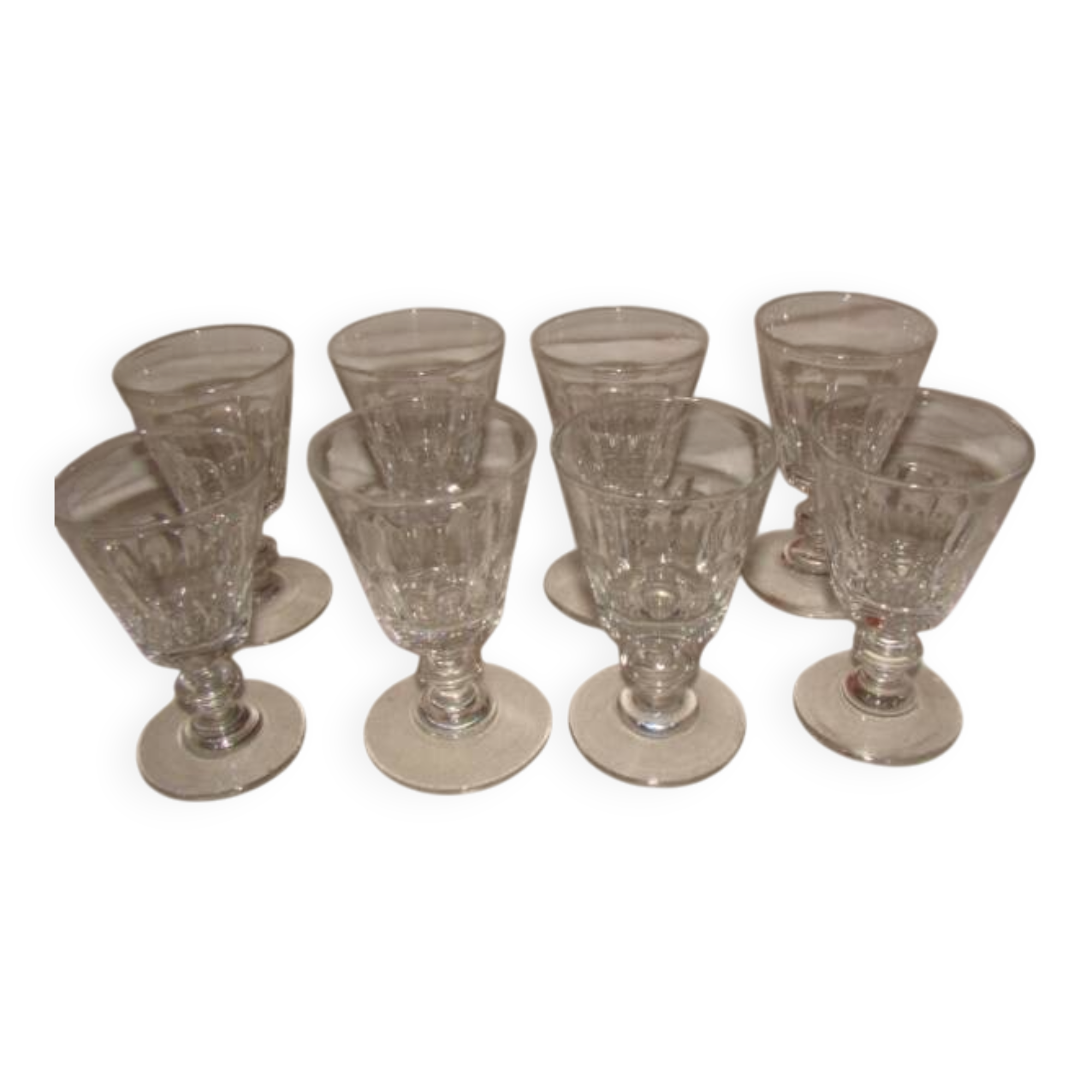 8 crystal aperitif glasses by "Baccarat", model "Caton"