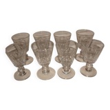 8 crystal aperitif glasses by "Baccarat", model "Caton"
