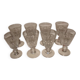 8 crystal aperitif glasses by "Baccarat", model "Caton"