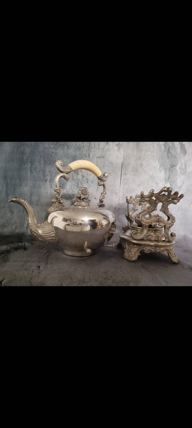 Silver-plated metal samovar kettle, 19th century