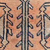 3x11 Pastel Salmon & Pink Runner, Natural Wool Runner Rug, 87x342 Cm