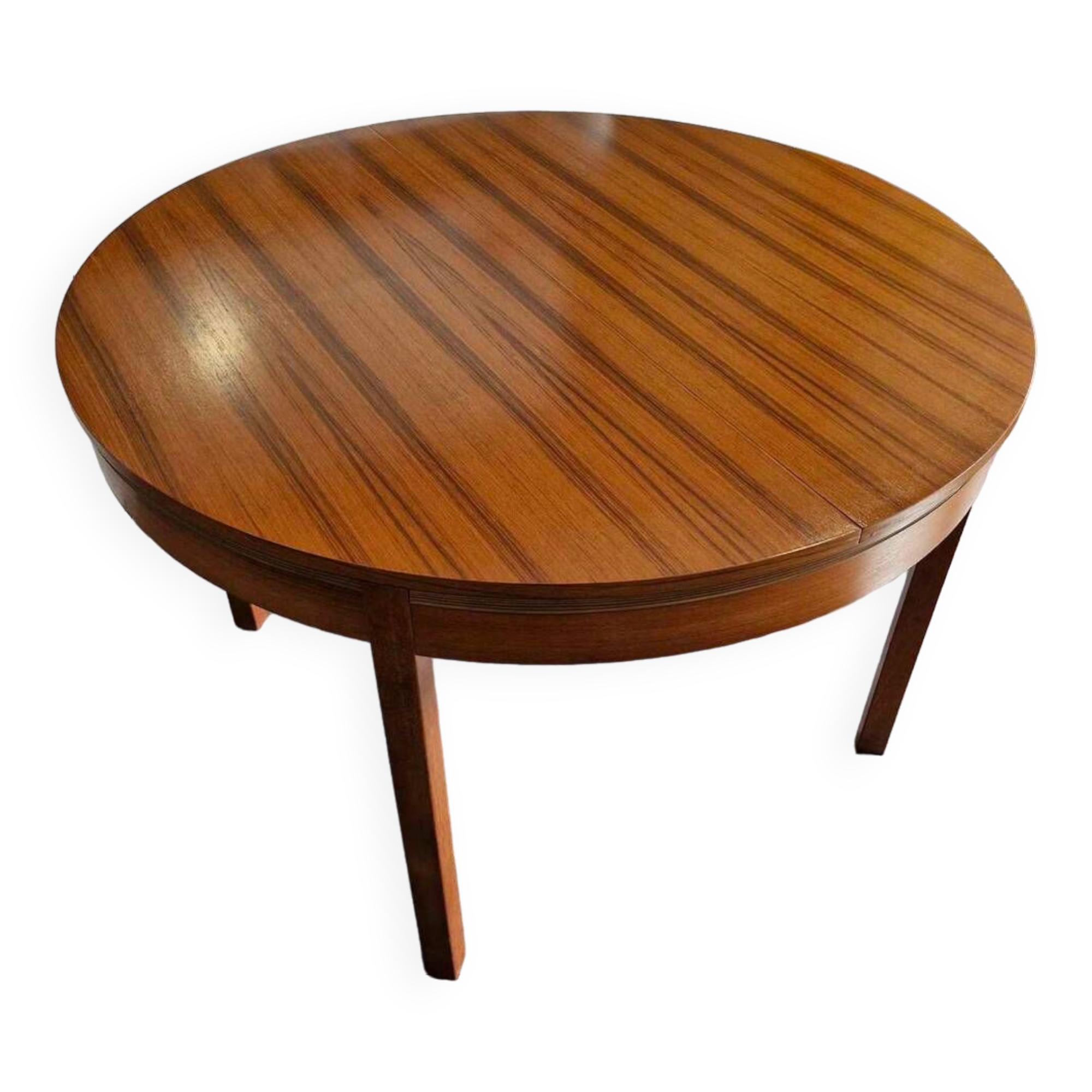 Scandinavian extendable teak round table, 1970s