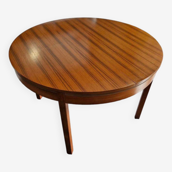 Scandinavian extendable teak round table, 1970s