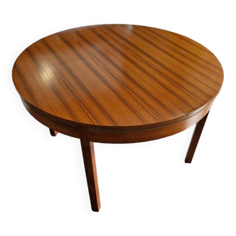 Table ronde extensible scandinave en teck, années 1970