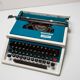 Blue Underwood 315 portable typewriter