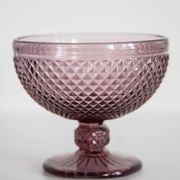 Vintage purple glass sugar bowl from the mid-century, Italy, 1960s.