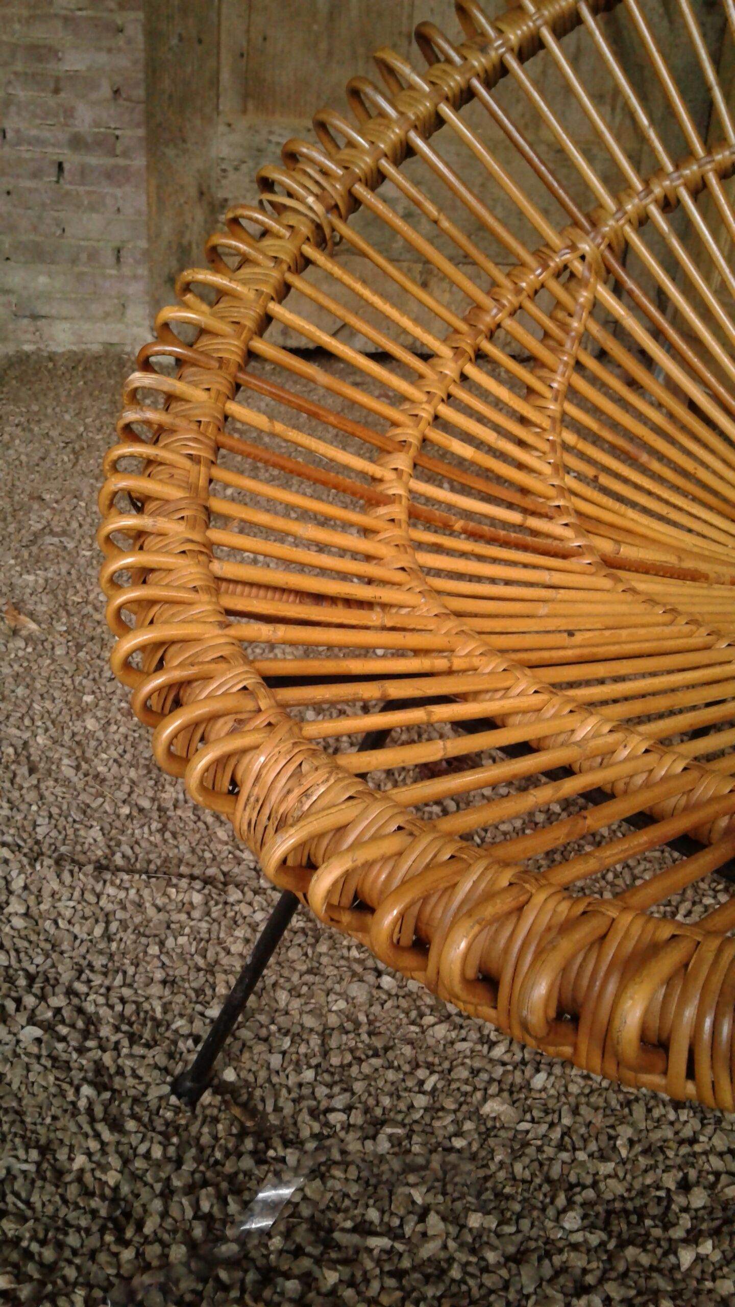 Fauteuil en rotin des années 50