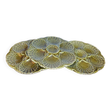 Three Sarreguemine oyster plates