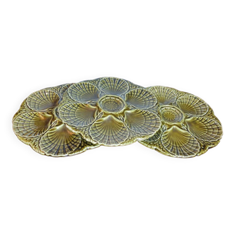 Three Sarreguemine oyster plates