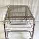 Coffee table tubular chrome structure and smoked glass - 1970s