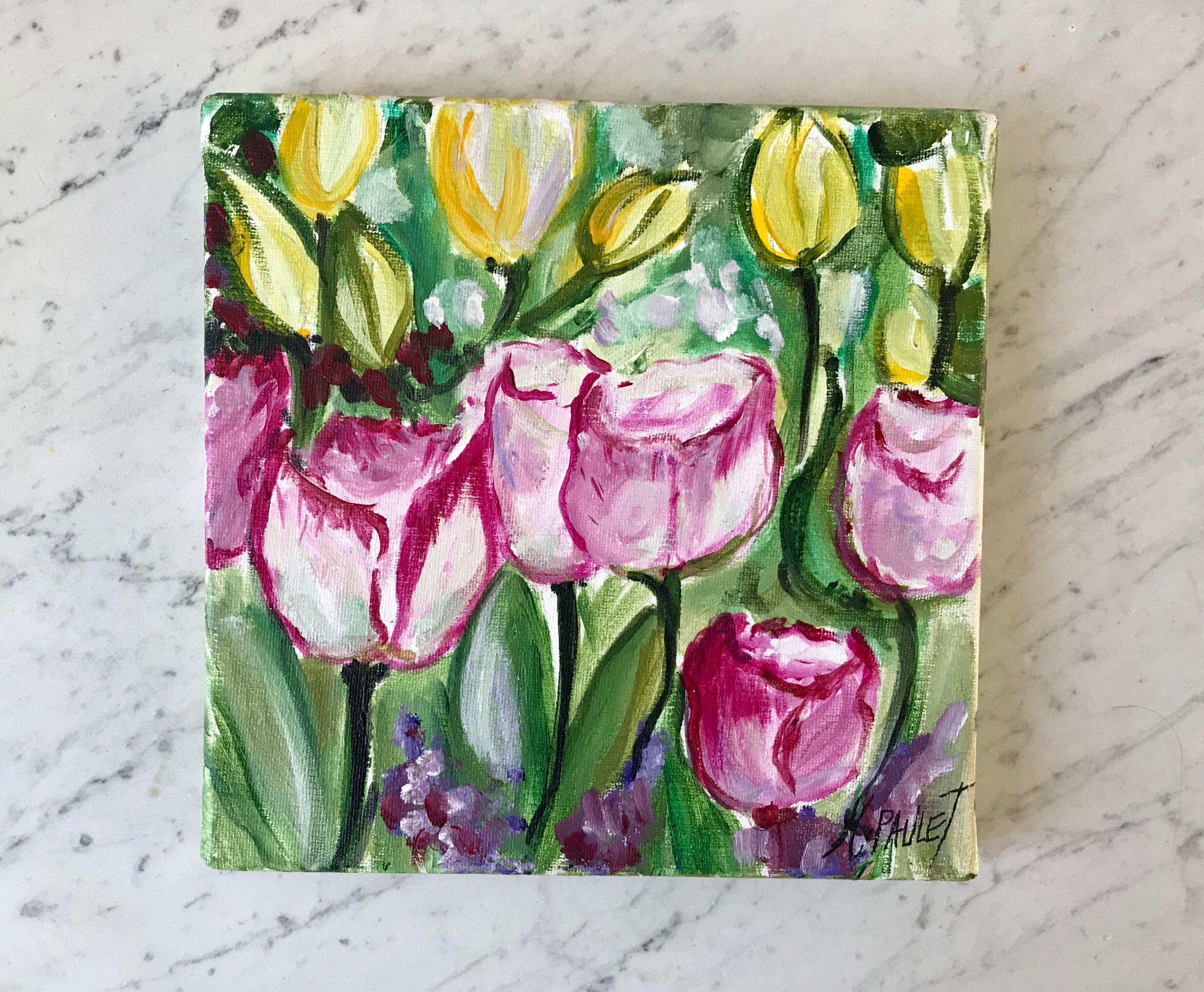 Table flowers vintage tulips