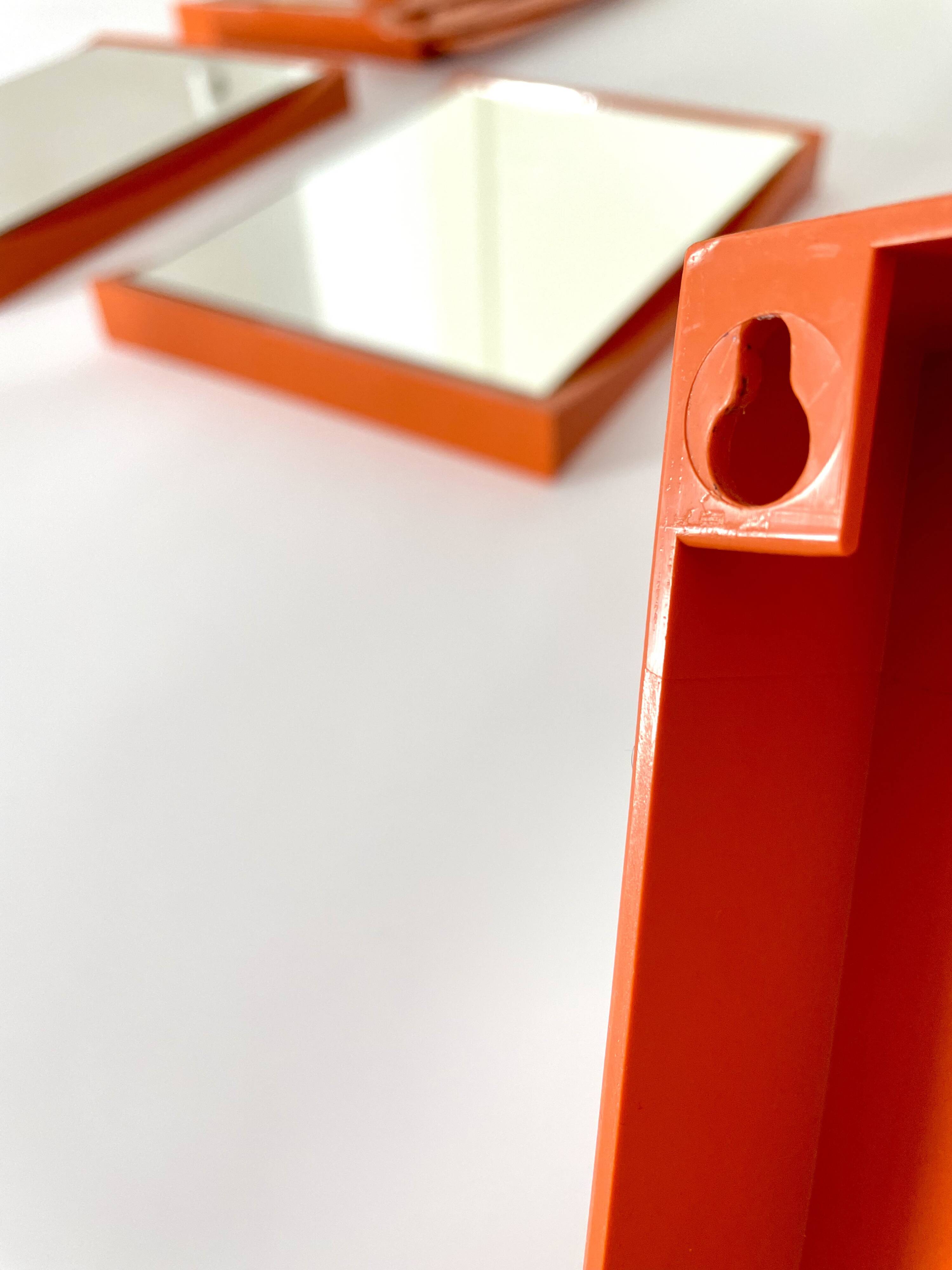 Vintage orange modular wall wardrobe, 1970s