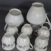Old coffee set 8 pcs porcelain decoration painted with grapefruit around 1900