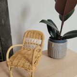 Rattan armchair for dollhouse