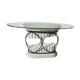 Console colonne grecque en fer forge et verre