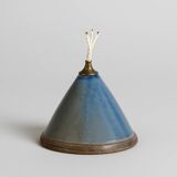 Stoneware oil lamp base signed Le Don Suzy Atkins 80s