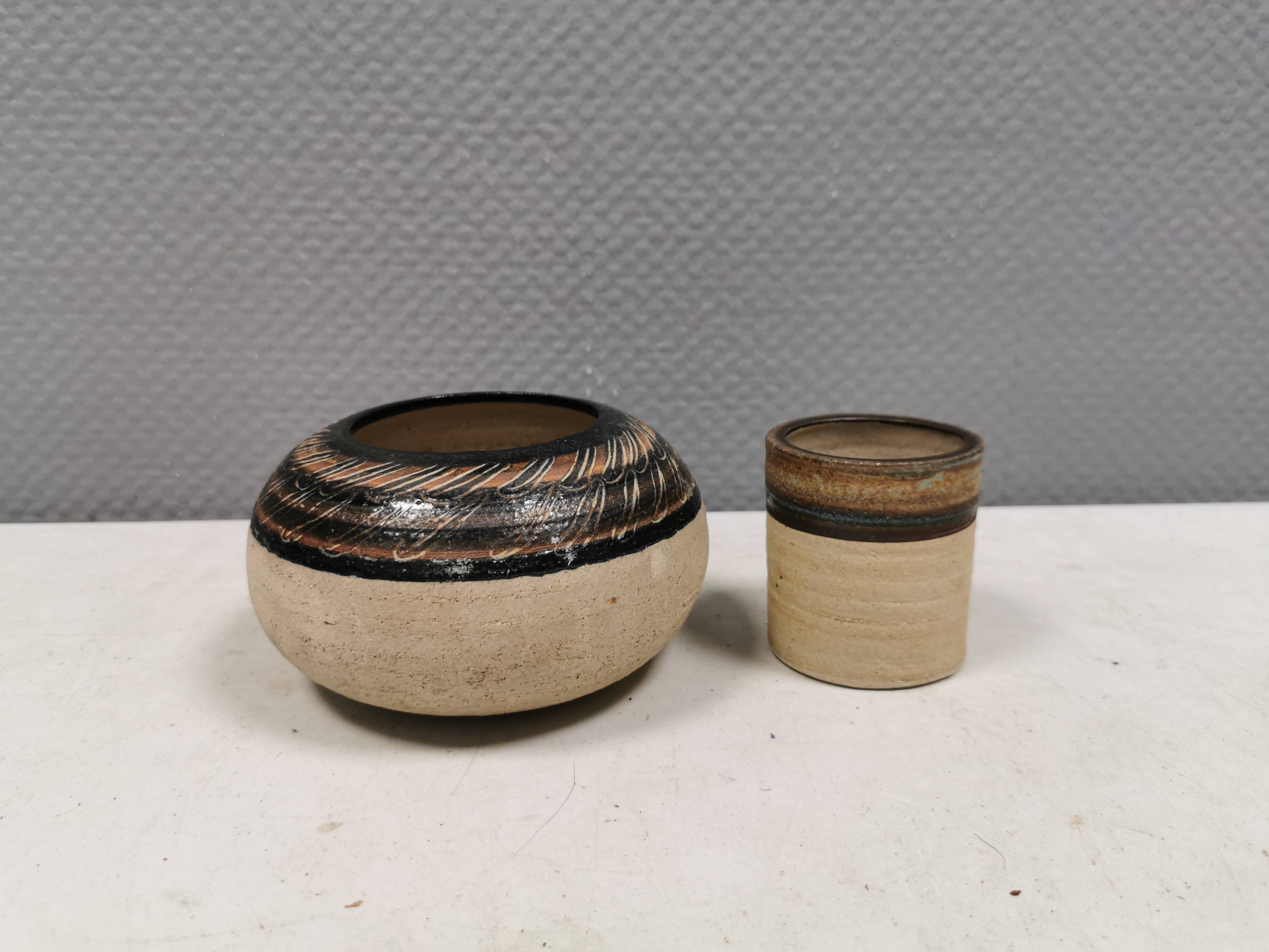 Two ceramic vases by Else Bøgeskov, Denmark, 1970s.