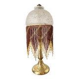 Lampe en laiton et perles, style charleston