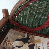 Vintage wicker wall shelf
