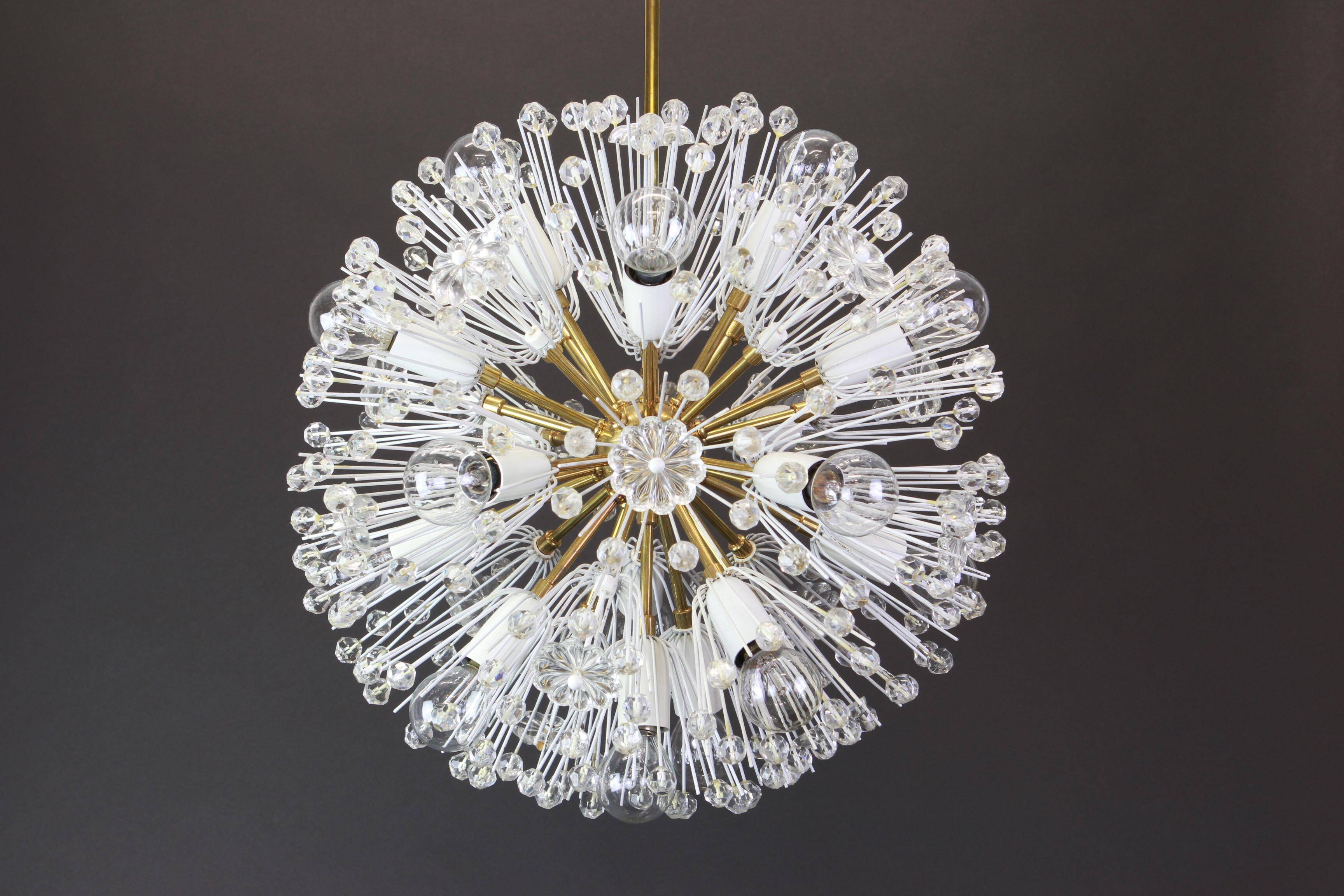 Brass chandelier with pendants Starburst by Emil Stejnar, Austria, 1960s
