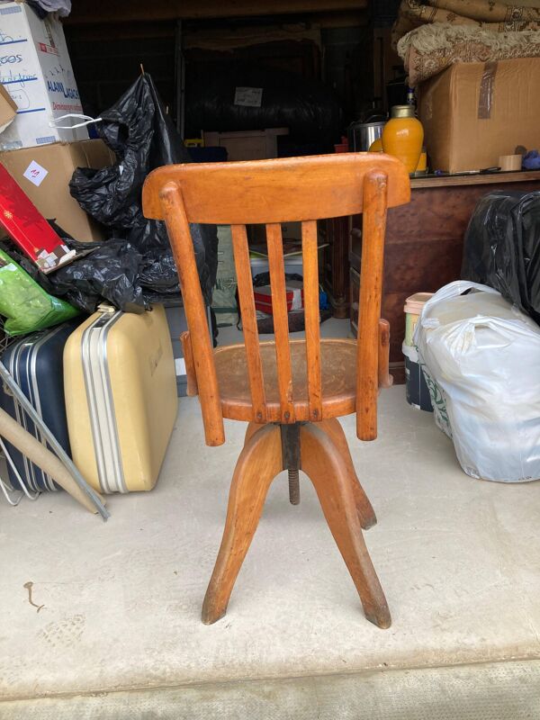Bureau en bois massif notaire et chaise américaine pivotante
