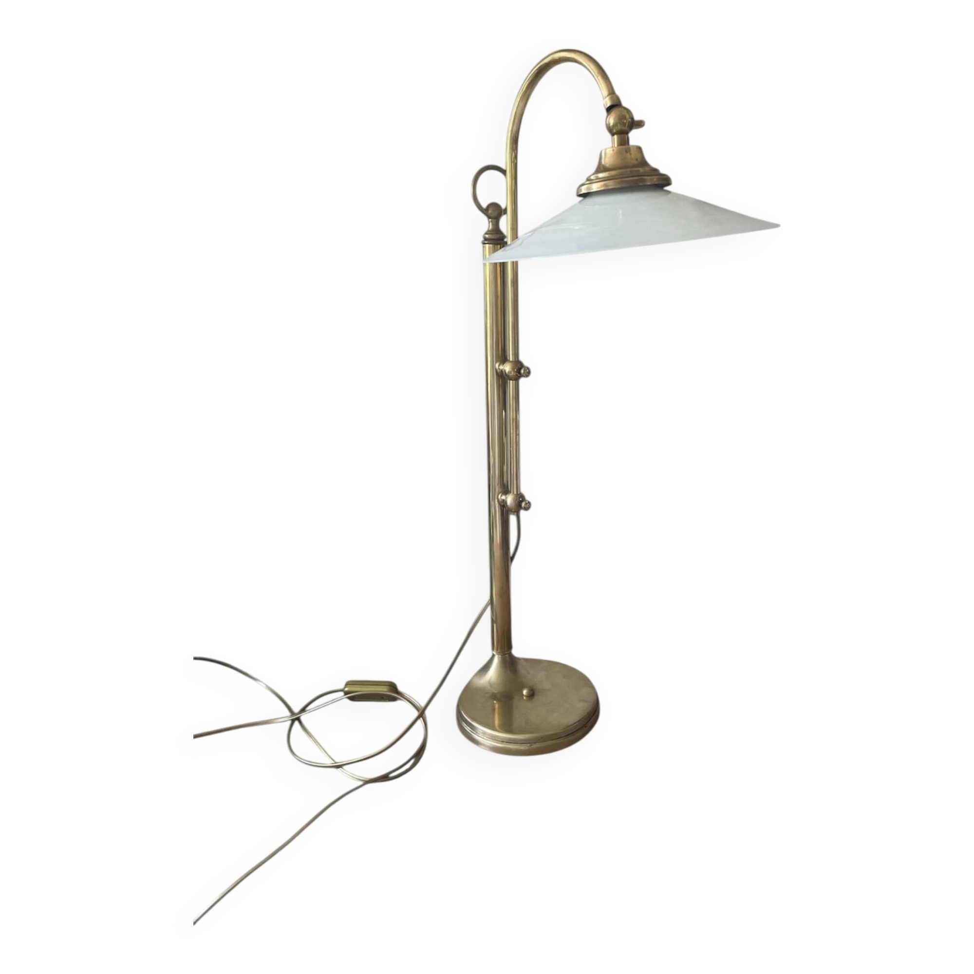 Italian lamp in brass and opaline sliding arm 67cm