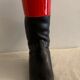 Vase en céramique botte cavalière rouge et noire Pol Chambost