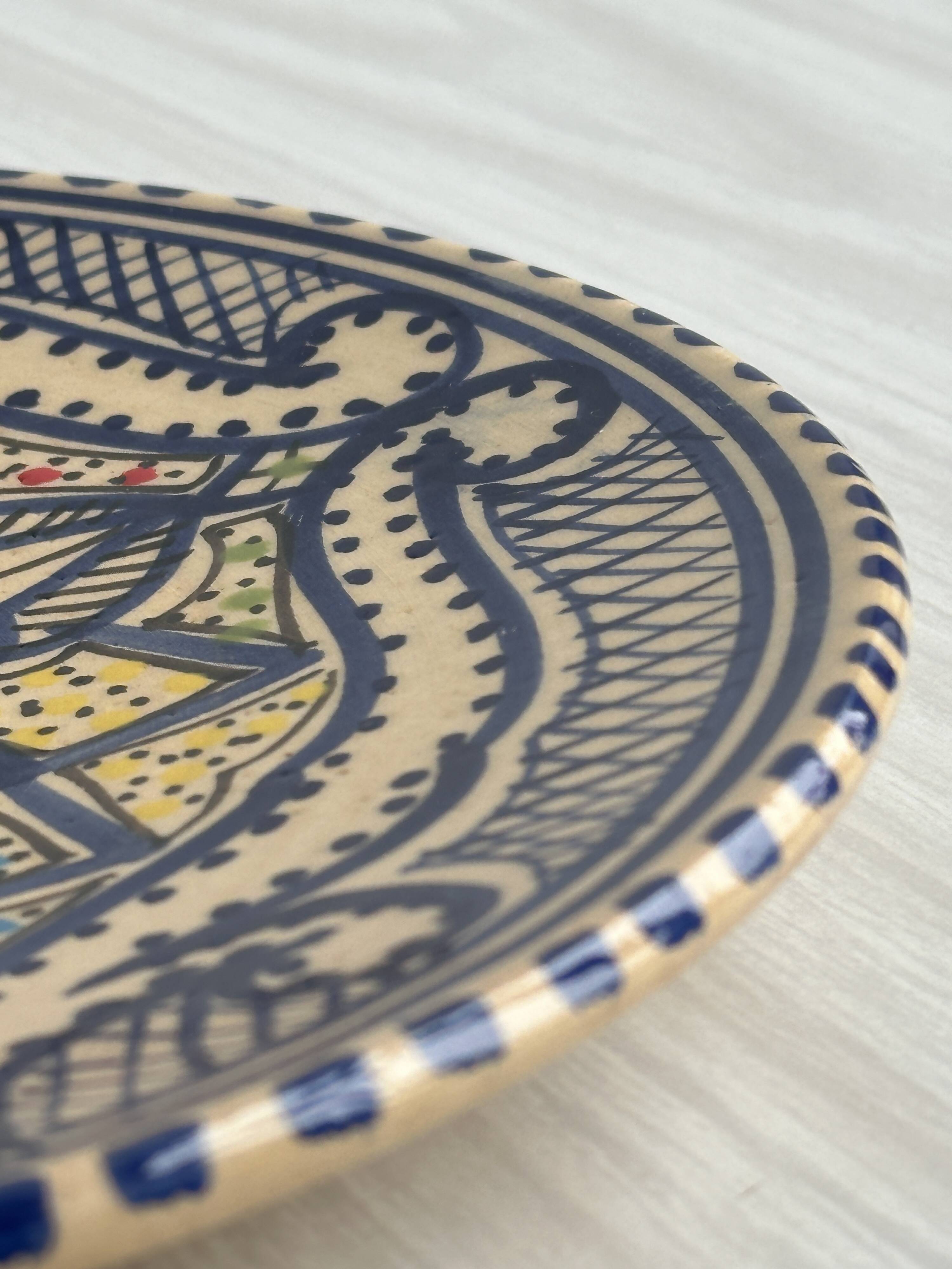 Decorative ceramic plate from Nabeul, Tunisia.