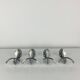 4 wall hooks in aluminium, 1950s
