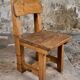 Set of 4 brutalist pine chairs, Italy, 1960s