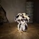 Mosaic black and white glass mushroom lamp