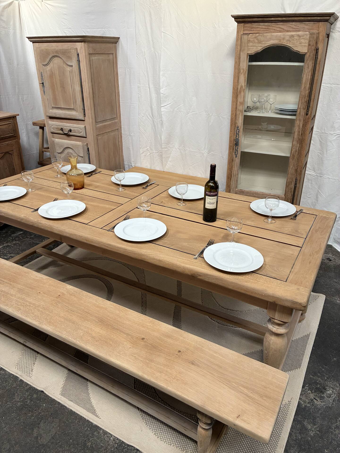 Solid oak farmhouse table