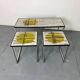 Mid Century Modernist Chrome and ceramic Belarti Coffee Side Table set 1950