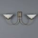 Vintage wall light in glass with double socket, Italian design from the 1960s.