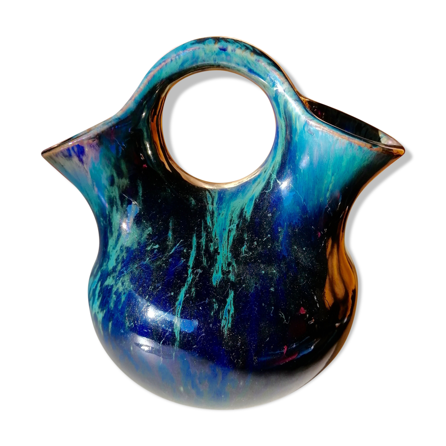 Vase double col ultramarin Alphonse Cytère