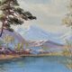 Peinture à l'huile sur toile de paysage vintage, encadrée
