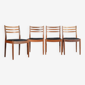 Set of 4 chairs by G Plan in teak and leatherette