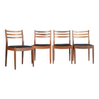 Set of 4 chairs by G Plan in teak and leatherette