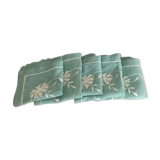Set of 5 embroidered vintage napkins
