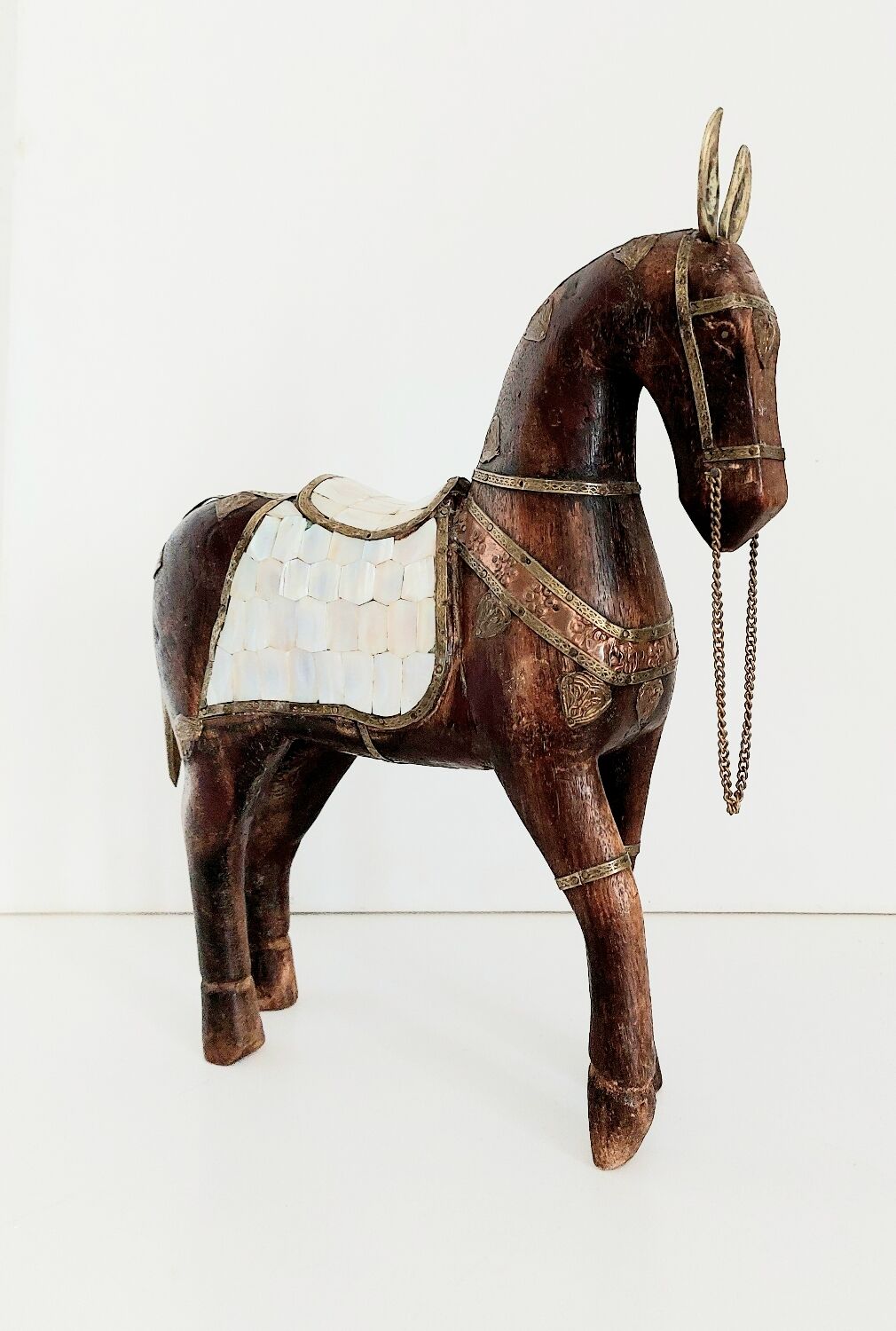 Cheval vintage en bois Inde