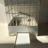 White patinated iron birdcage