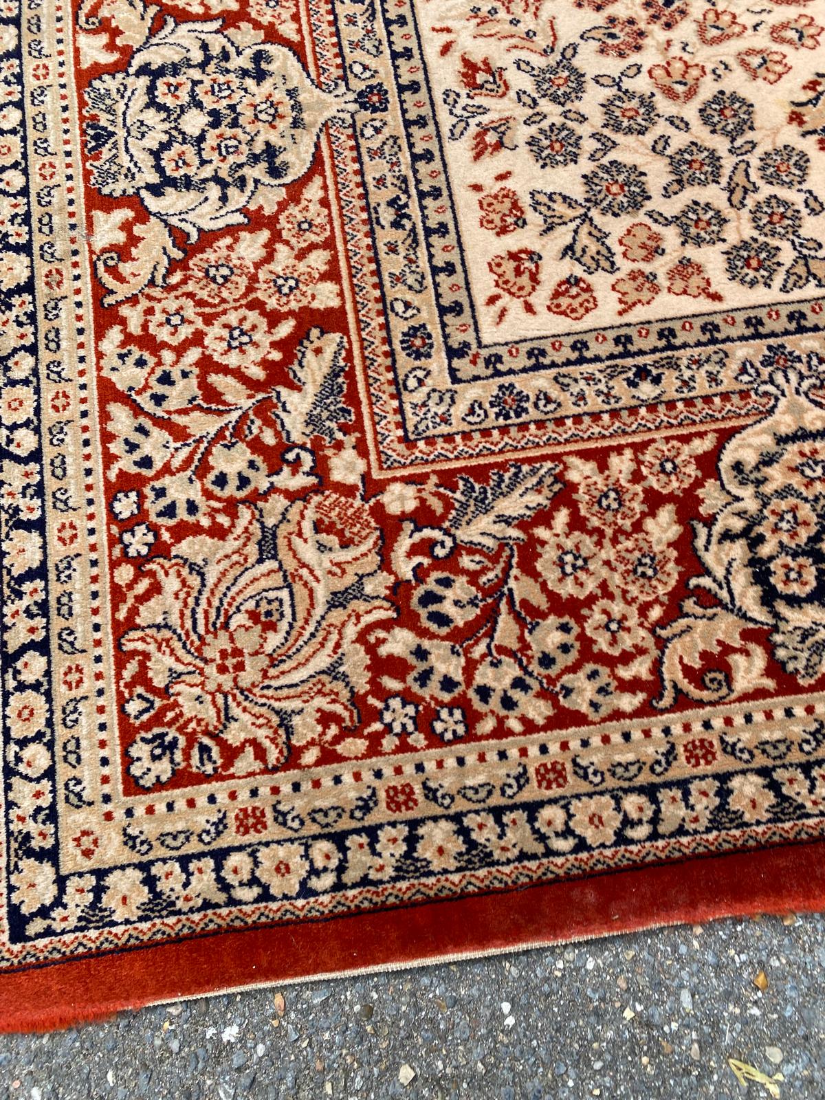 Large industrial Persian carpet in burgundy wool, carpet sample 250x350cm.