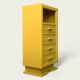Chiffonnier art déco ocre jaune