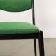 Vintage 1960s ebony wood chairs, foam padding, fabric.